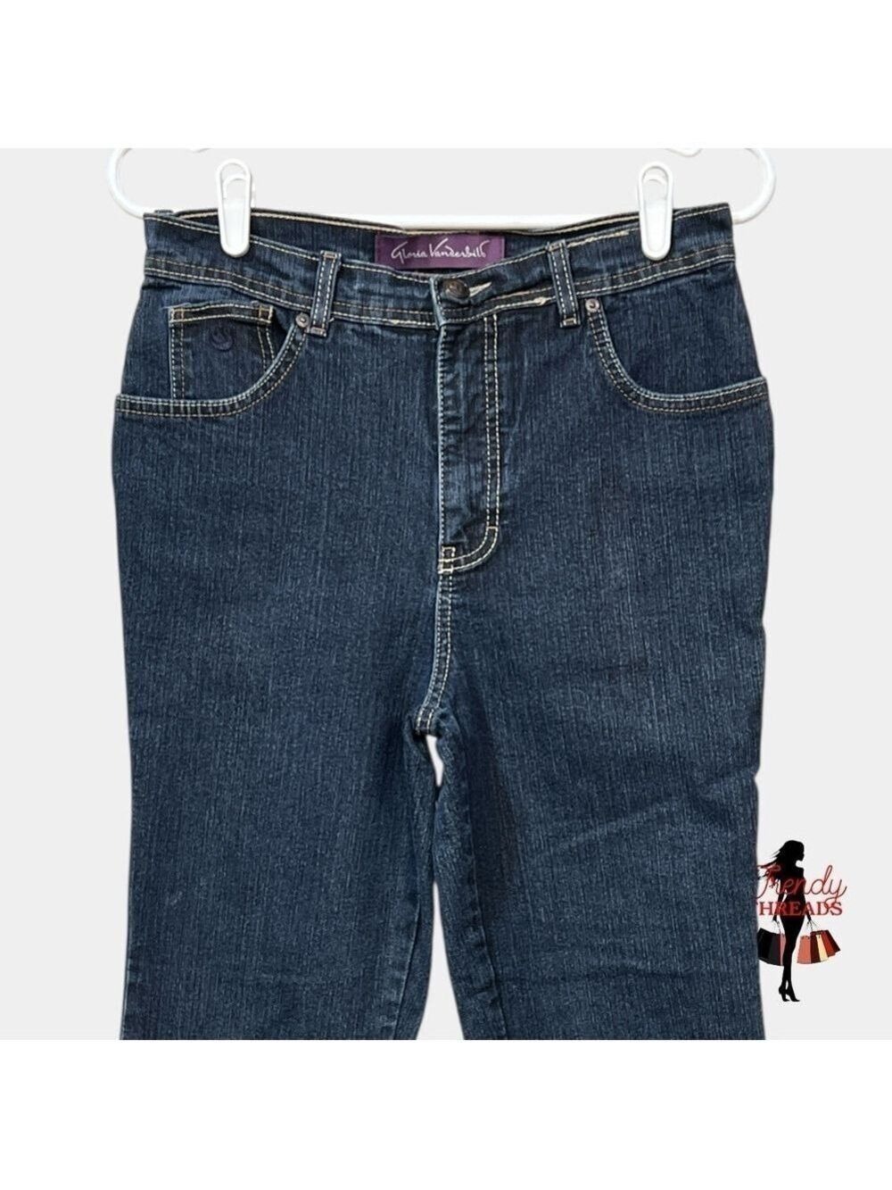 5/$25 ⭐️ Gloria V. 10 Amanda Dark Wash Jeans Pockets High Waisted Straight Leg - Picture 2 of 8